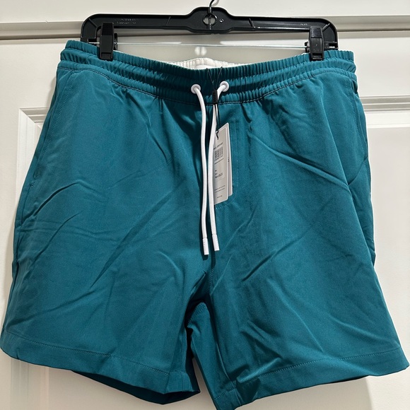 REISS SHORE PLAIN DRAWSTRING WAIST SWIM SHORTS IN TEAL - Picture 2 of 3